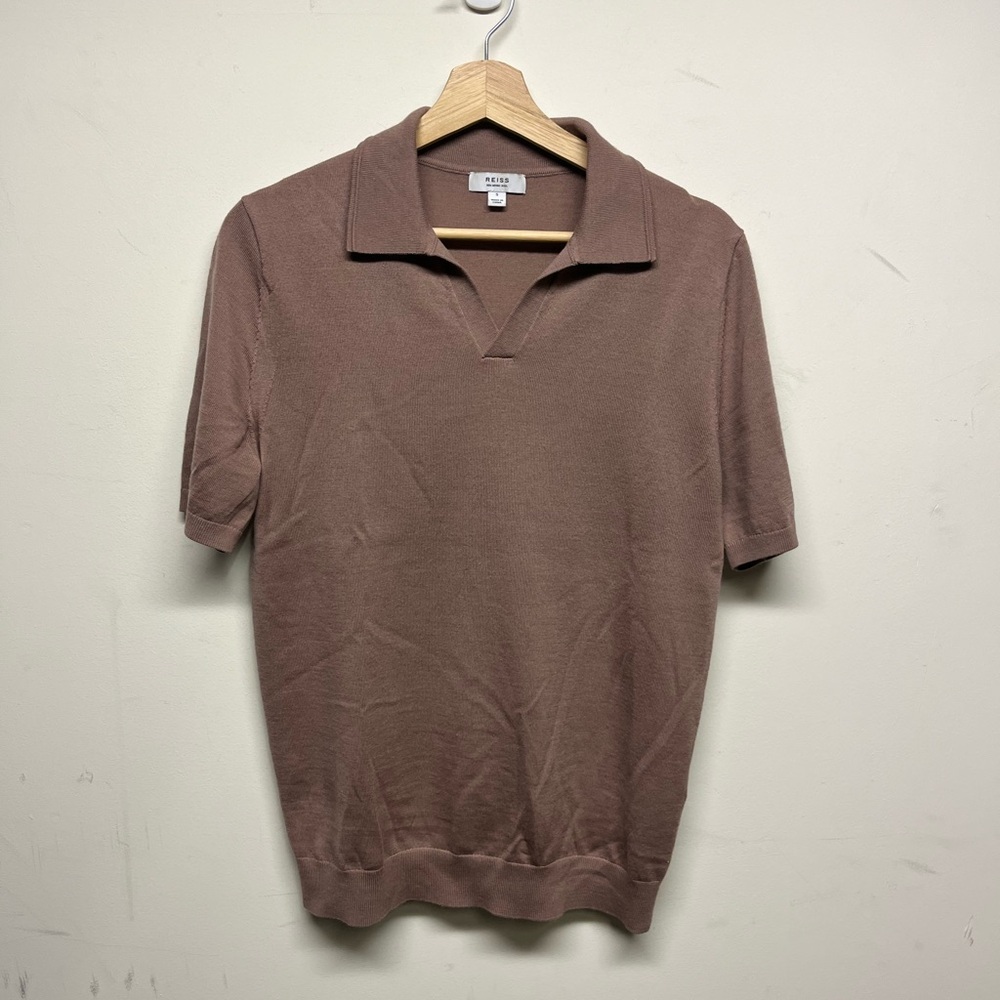 Reiss Mauve Johnny Collar Polo Shirt